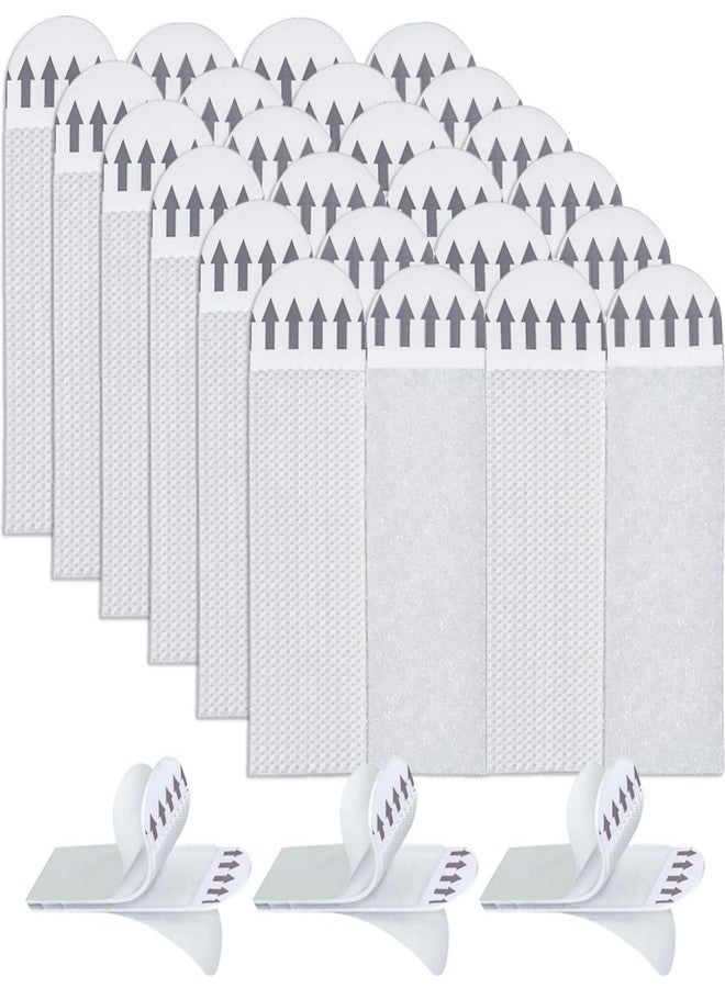 MAKABEE Picture Hanging Strips Heavy Duty - 12-Pairs(24 Strips) Picture Hanging Kit Sticky Hangers for Walls, Damage Free Without Nails, Adhesive Frames/Posters/Wall Art, No Drill, White, Medium - Image 1